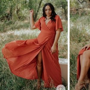 NEW NWT Baltic Born Women's Ivy Wrap Maxi Dress Color Clay Size Large